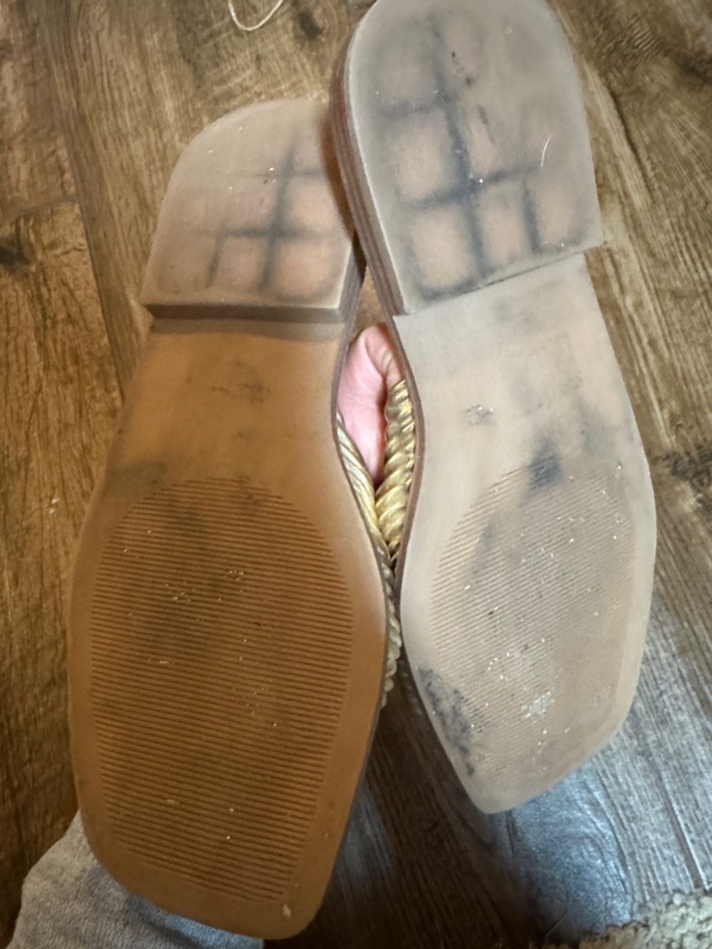7WW torrid Metallic Gold Knotted Slide Sandals - Picture 3 of 5